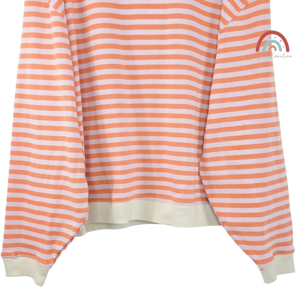 New! FP We The Free Classic Striped Oversized Crewneck in Orchid Combo - Picture 8 of 12